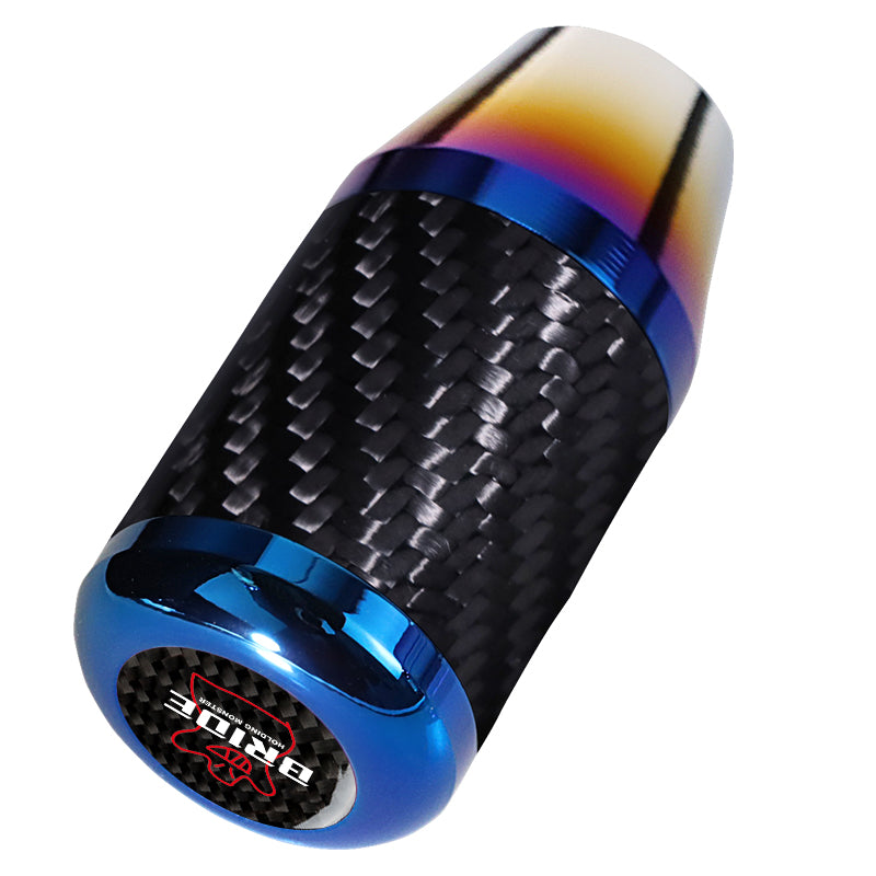 Brand New Universal Bride Car Gear Manuel Stick Real Carbon Fiber / Burnt Blue Shift Knob M8 M10 M12