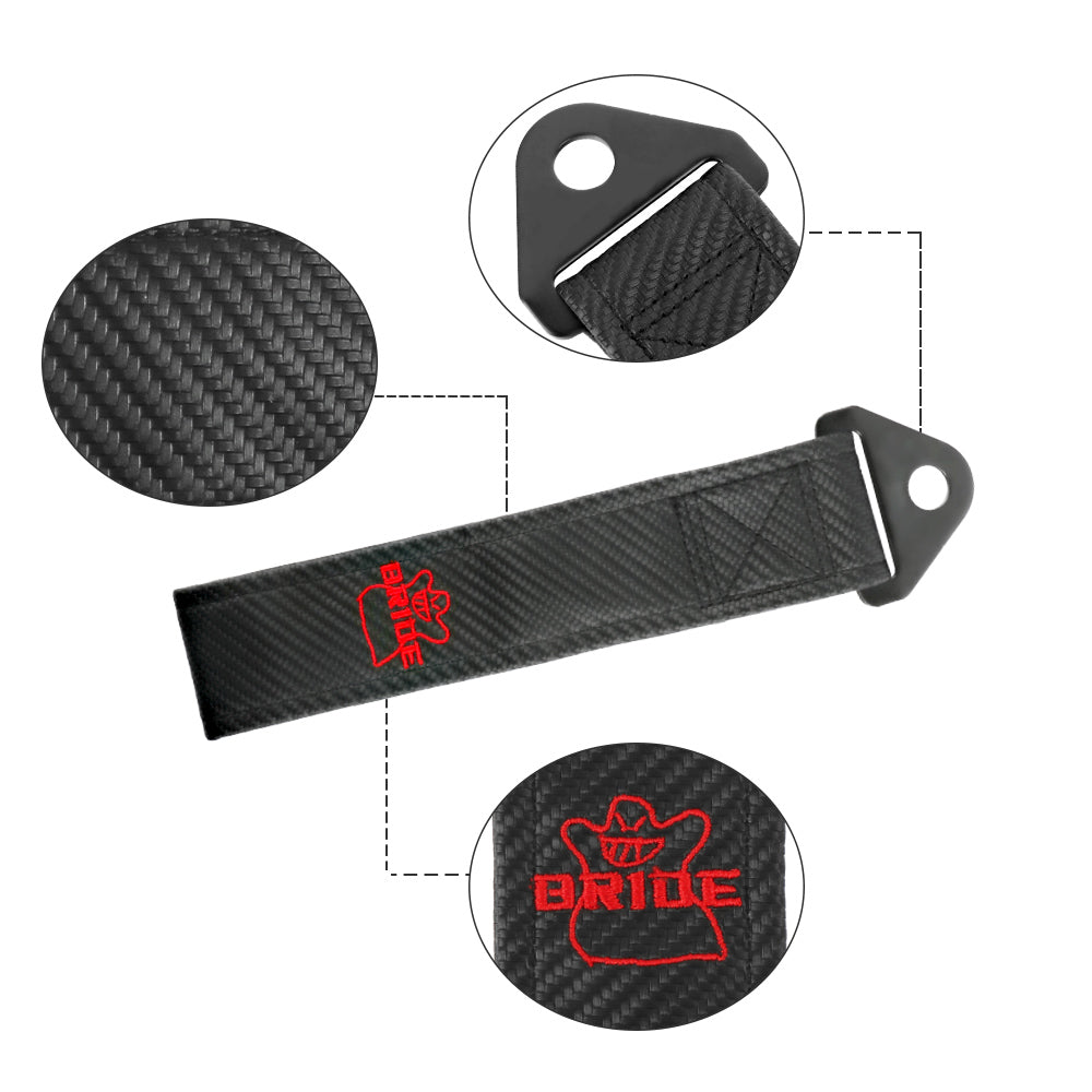 Brand New Bride Carbon Fiber High Strength Tow Towing Strap Hook For Front / REAR BUMPER JDM