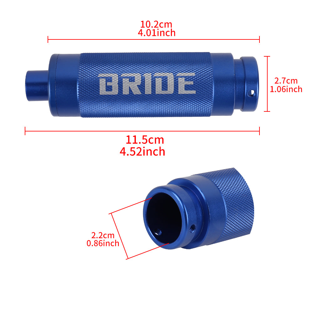 Brand New Bride Blue Aluminum Car Handle Hand Brake Sleeve Universal Fitment Cover