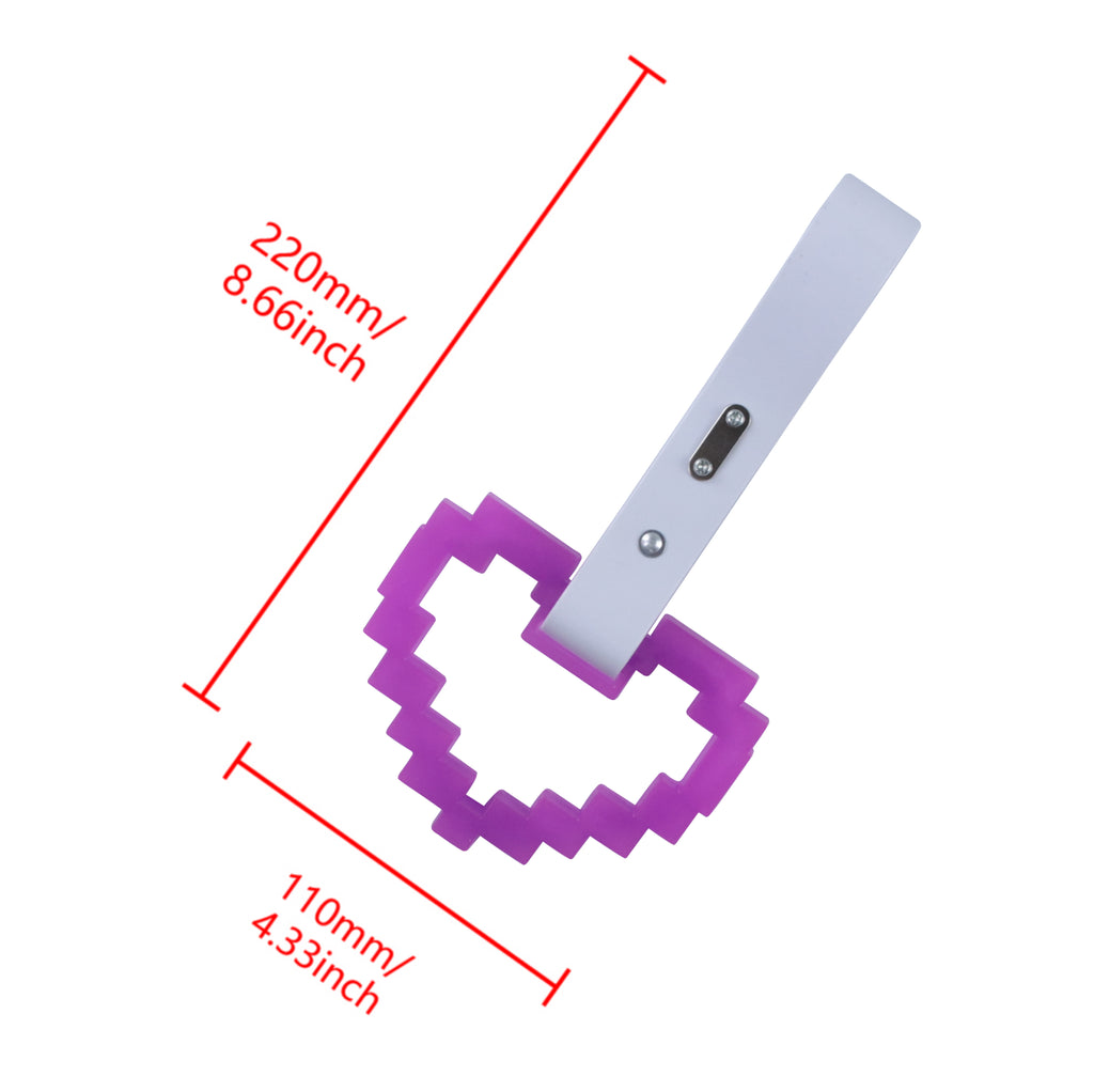 Brand New Minecraft Heart Purple (Glows in the Dark) JDM TSURIKAWA Ring Subway Train Bus White Handle Strap Charm Drift