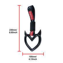 Load image into Gallery viewer, Brand New Supreme Devil Heart Shaped Black JDM TSURIKAWA Subway Bus Handle Strap Charm Drift