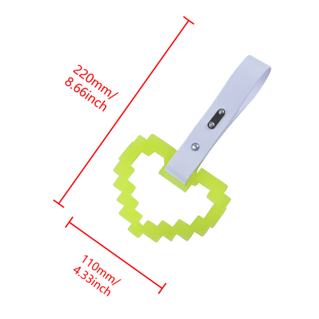 Brand New Minecraft Heart Yellow (Glows in the Dark) JDM TSURIKAWA Ring Subway Train Bus White Handle Strap Charm Drift