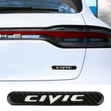 Brand New 1PCS CIVIC Real Carbon Fiber Black Car Trunk Side Fenders Door Badge Scratch Guard Sticker