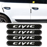 Brand New 4PCS CIVIC Real Carbon Fiber Black Car Trunk Side Fenders Door Badge Scratch Guard Sticker