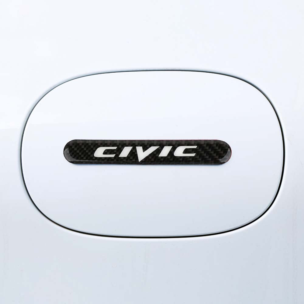 Brand New 2PCS CIVIC Real Carbon Fiber Black Car Trunk Side Fenders Door Badge Scratch Guard Sticker