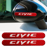 Brand New 2PCS CIVIC Real Carbon Fiber Red Car Trunk Side Fenders Door Badge Scratch Guard Sticker