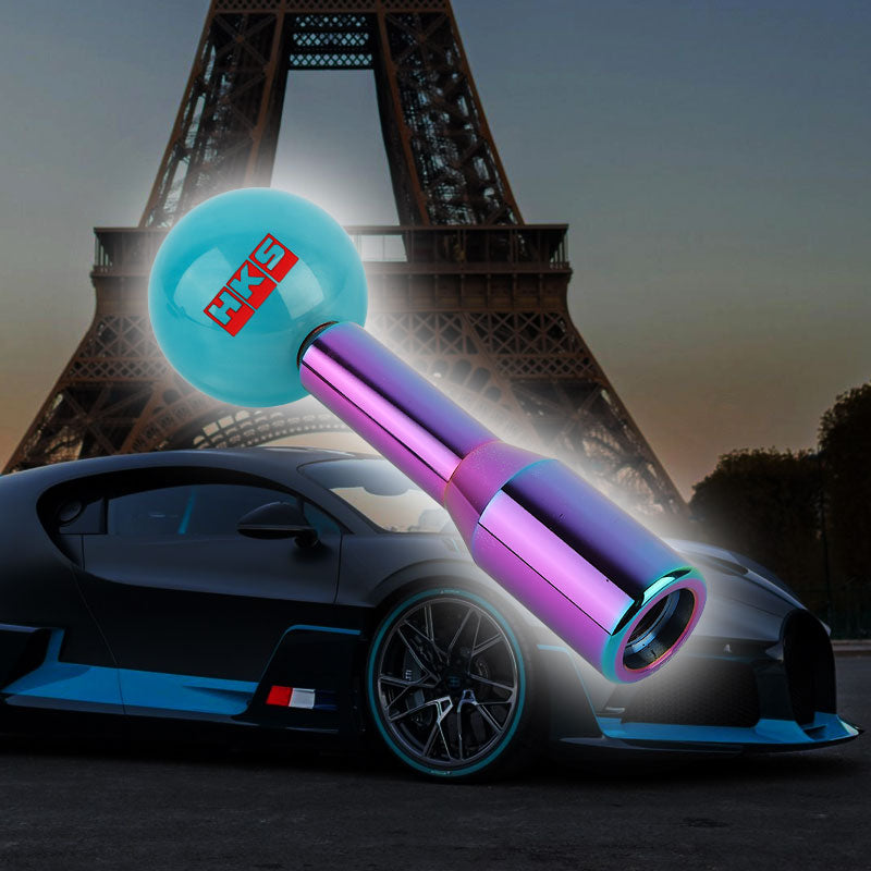 Brand New Universal HKS Pearl Teal Ball Manual Gear Stick Shift Knob M8 M10 M12 & Neo Chrome Shifter Extender Extension