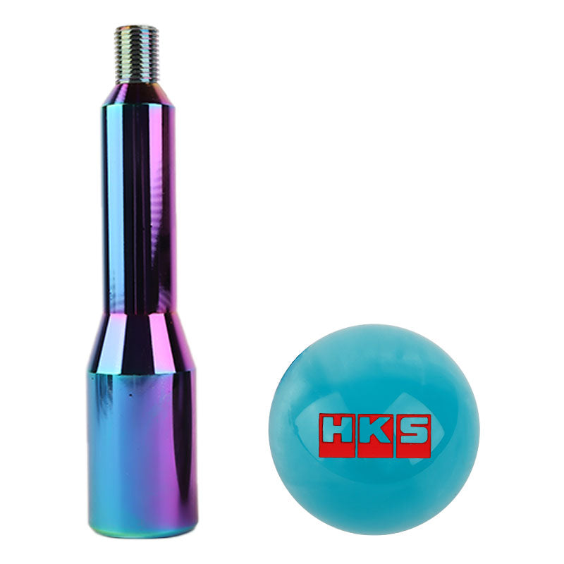 Brand New Universal HKS Pearl Teal Ball Manual Gear Stick Shift Knob M8 M10 M12 & Neo Chrome Shifter Extender Extension