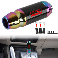 Load image into Gallery viewer, Brand New Universal HKS Real Carbon Fiber Neo Chrome Aluminum Automatic Transmission Racing Gear Shift Knob