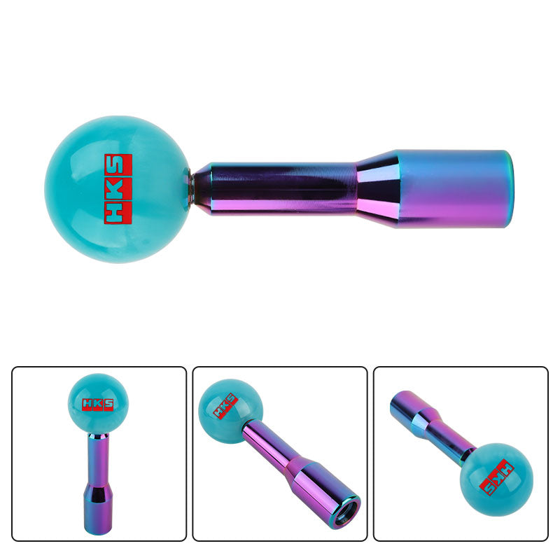 Brand New Universal HKS Pearl Teal Ball Manual Gear Stick Shift Knob M8 M10 M12 & Neo Chrome Shifter Extender Extension