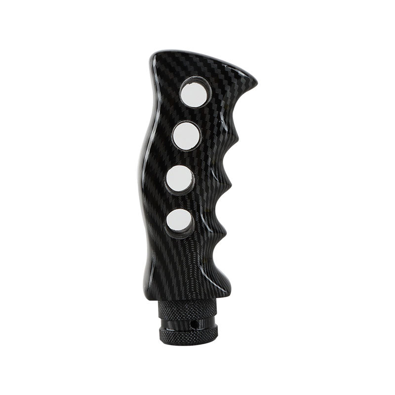 Brand New Universal HKS Carbon Fiber Look Slotted Pistol Grip Handle Manual Gear Shift Knob Shifter M8 M10 M12