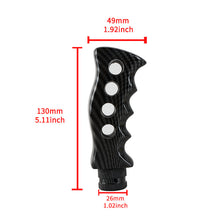 Load image into Gallery viewer, Brand New Universal HKS Carbon Fiber Look Slotted Pistol Grip Handle Manual Gear Shift Knob Shifter M8 M10 M12