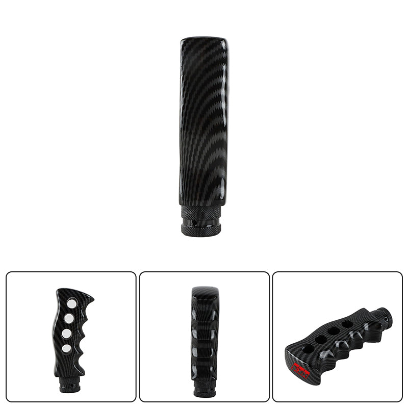 Brand New Universal HKS Carbon Fiber Look Slotted Pistol Grip Handle Manual Gear Shift Knob Shifter M8 M10 M12