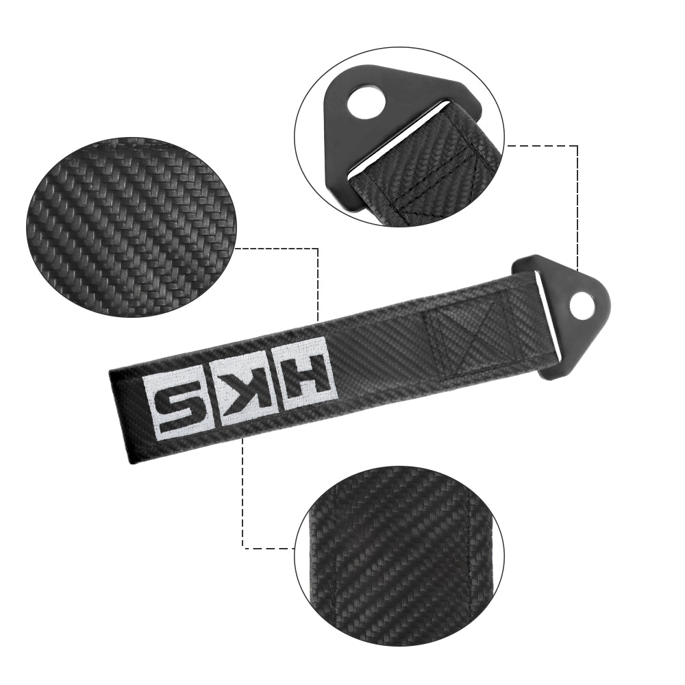 Brand New HKS Carbon Fiber High Strength Tow Towing Strap Hook For Front / REAR BUMPER JDM