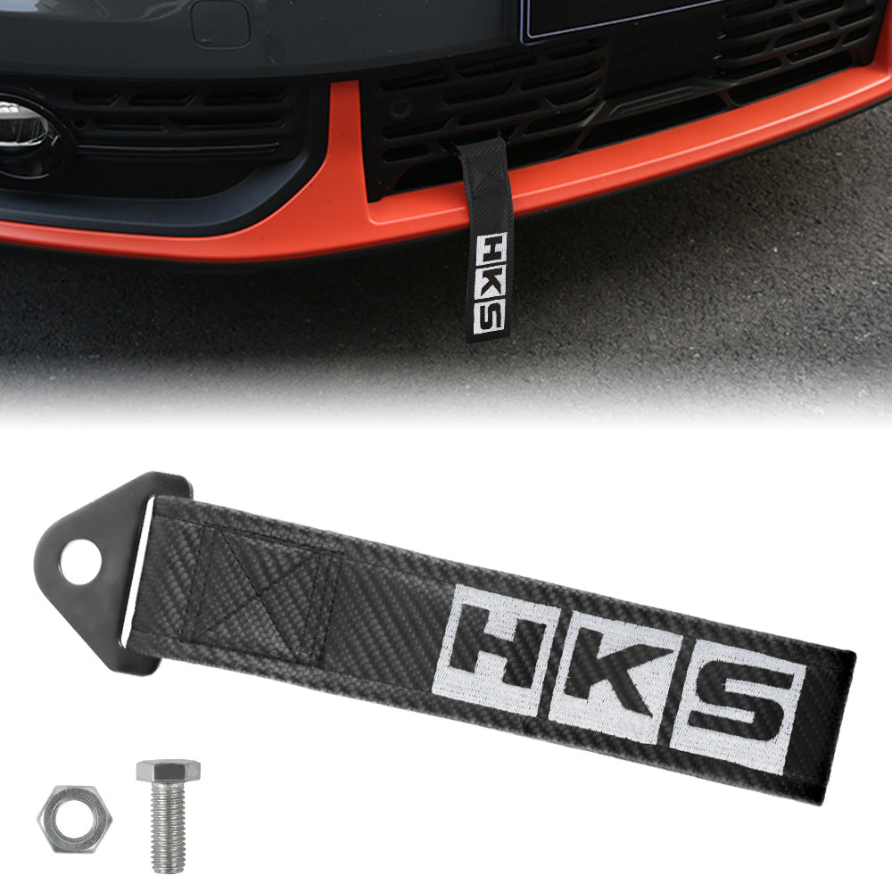 Brand New HKS Carbon Fiber High Strength Tow Towing Strap Hook For Front / REAR BUMPER JDM