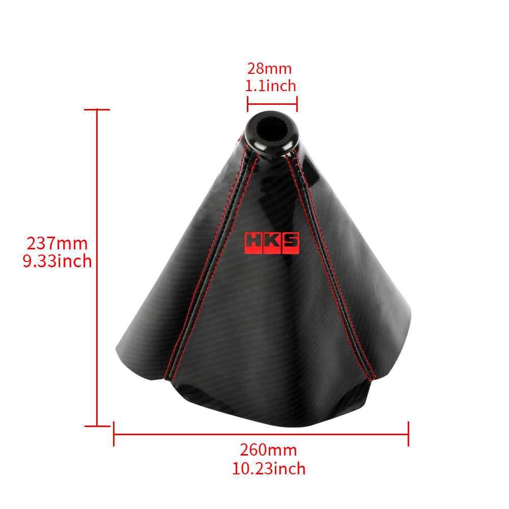 Brand New Universal HKS Carbon Fiber Leather PVC Style Black Stitch Leather Gear Manual Shifter Shift Knob Boot