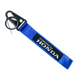 BRAND New JDM Powered By Honda Blue Racing Keychain Metal key Ring Hook Strap Lanyard Universal