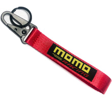 Load image into Gallery viewer, BRAND New JDM Momo Red Racing Keychain Metal key Ring Hook Strap Lanyard Universal