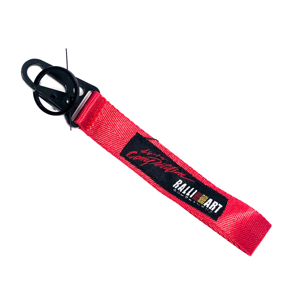 BRAND New JDM Ralliart Red Racing Keychain Metal key Ring Hook Strap Lanyard Universal