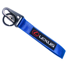 Load image into Gallery viewer, BRAND New JDM Lexus Blue Racing Keychain Metal key Ring Hook Strap Lanyard Universal