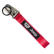 Load image into Gallery viewer, BRAND New JDM JEEP Red Keychain Metal key Ring Hook Strap Lanyard Universal