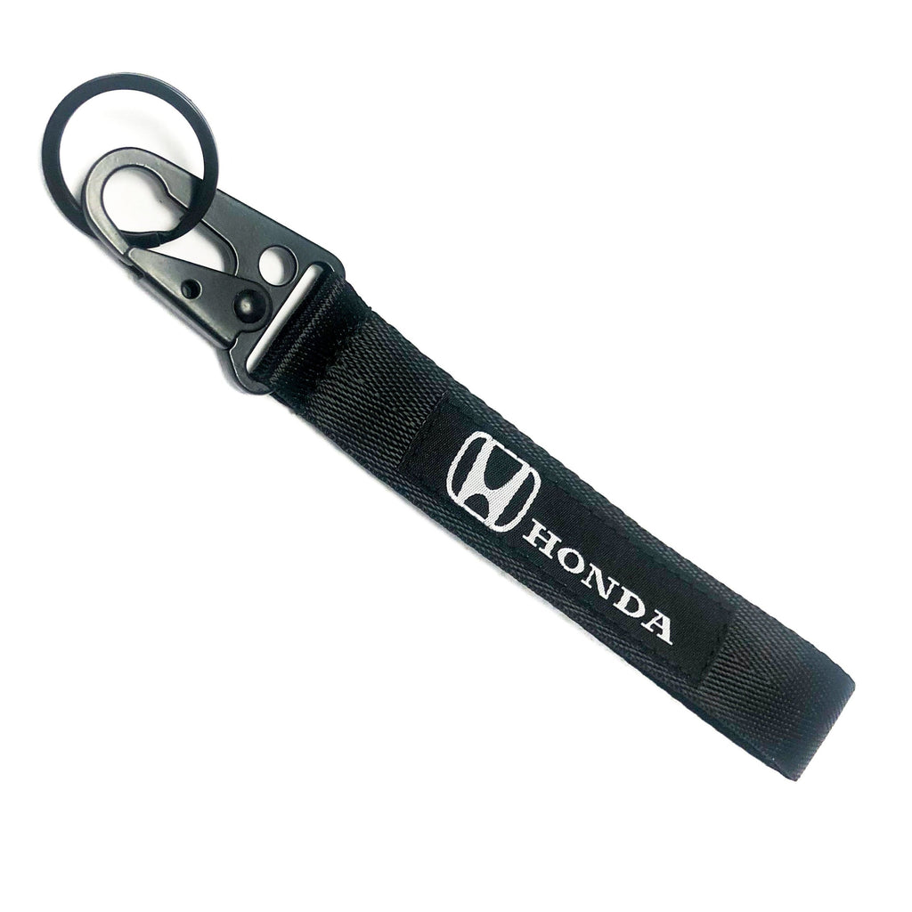 BRAND New JDM Honda Black Racing Keychain Metal key Ring Hook Strap Lanyard Universal