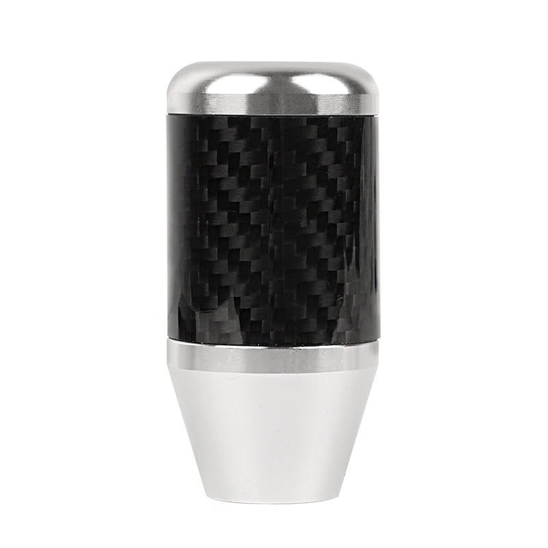 Brand New Universal JDM Beginner Leaf Silver Real Carbon Fiber Racing Gear Stick Shift Knob For MT Manual M12 M10 M8