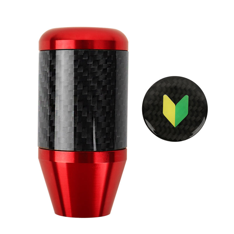 Brand New Universal JDM Beginner Leaf Red Real Carbon Fiber Racing Gear Stick Shift Knob For MT Manual M12 M10 M8