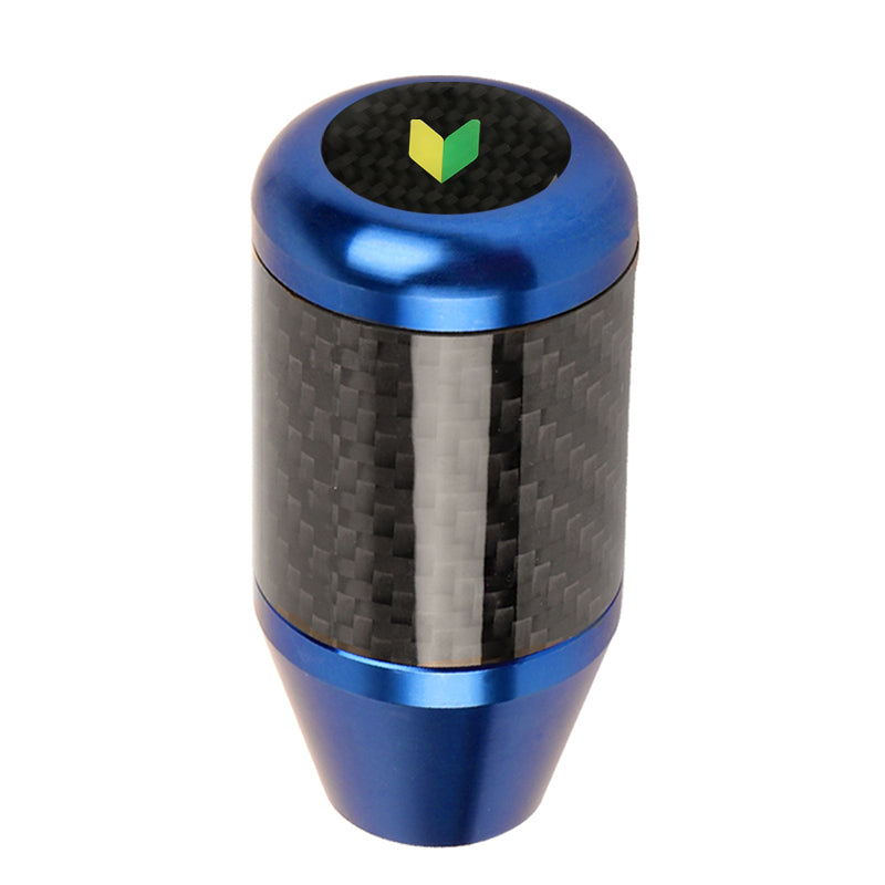 Brand New Universal JDM Beginner Leaf Blue Real Carbon Fiber Racing Gear Stick Shift Knob For MT Manual M12 M10 M8