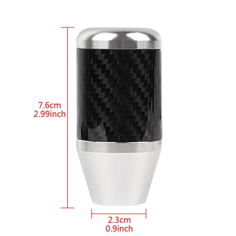 Brand New Universal JDM Beginner Leaf Silver Real Carbon Fiber Racing Gear Stick Shift Knob For MT Manual M12 M10 M8