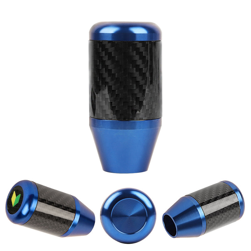 Brand New Universal JDM Beginner Leaf Blue Real Carbon Fiber Racing Gear Stick Shift Knob For MT Manual M12 M10 M8