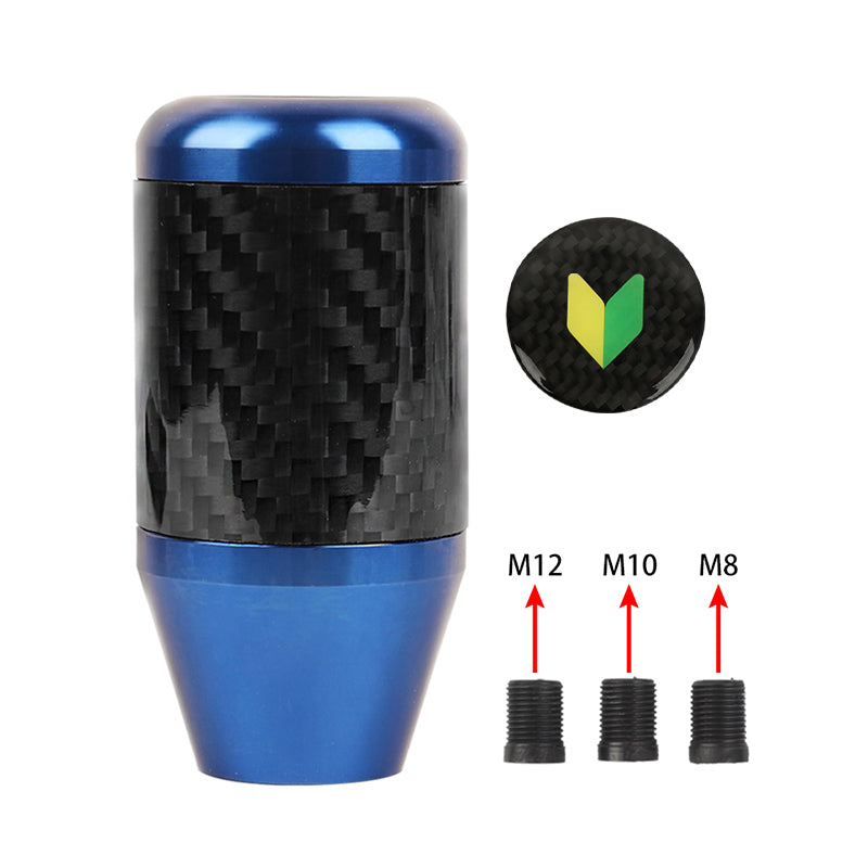 Brand New Universal JDM Beginner Leaf Blue Real Carbon Fiber Racing Gear Stick Shift Knob For MT Manual M12 M10 M8