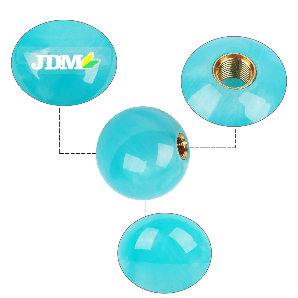 Brand New Universal JDM Pearl Teal 54mm Round Ball SHIFT KNOB M8 M10 M12