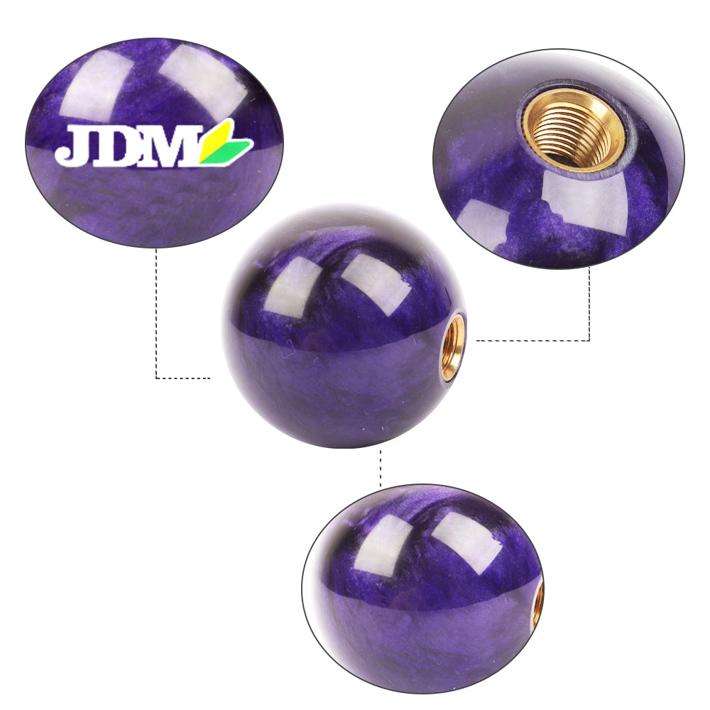 Brand New Universal JDM Pearl Purple 54mm Round Ball SHIFT KNOB M8 M10 M12