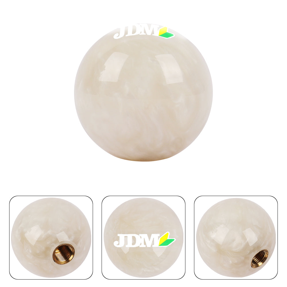 Brand New Universal JDM Pearl White 54mm Round Ball SHIFT KNOB M8 M10 M12