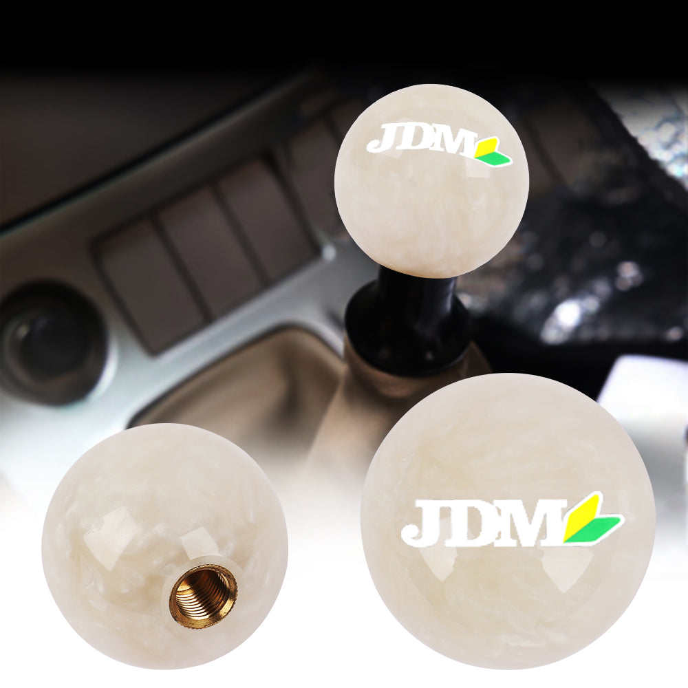 Brand New Universal JDM Pearl White 54mm Round Ball SHIFT KNOB M8 M10 M12