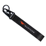 BRAND New JDM Mustang Black Racing Keychain Metal key Ring Hook Strap Lanyard Universal