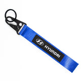 BRAND New JDM Hyundai Blue Racing Keychain Metal key Ring Hook Strap Lanyard Universal