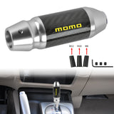 Brand New Momo Universal Real Carbon Fiber Silver Aluminum Automatic Transmission Racing Gear Shift Knob