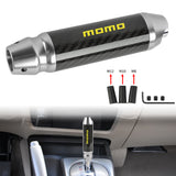 Brand New Momo Universal Real Carbon Fiber Silver Aluminum Automatic Transmission Racing Gear Shift Knob