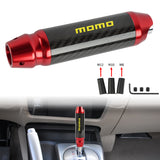 Brand New Momo Universal Real Carbon Fiber Red Aluminum Automatic Transmission Racing Gear Shift Knob