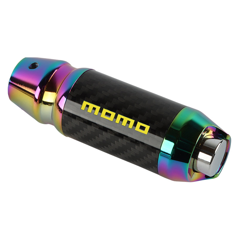 Brand New Universal Momo Real Carbon Fiber Neo Chrome Aluminum Automatic Transmission Racing Gear Shift Knob