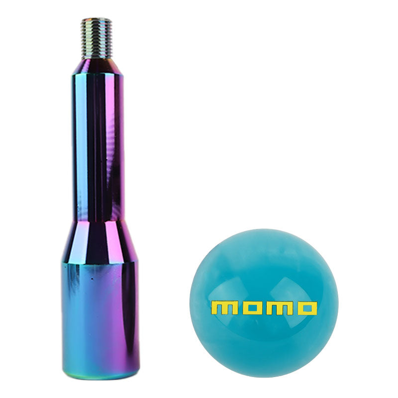 Brand New Universal Momo Pearl Teal Ball Manual Gear Stick Shift Knob M8 M10 M12 & Neo Chrome Shifter Extender Extension