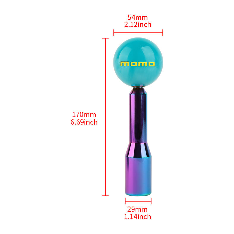 Brand New Universal Momo Pearl Teal Ball Manual Gear Stick Shift Knob M8 M10 M12 & Neo Chrome Shifter Extender Extension