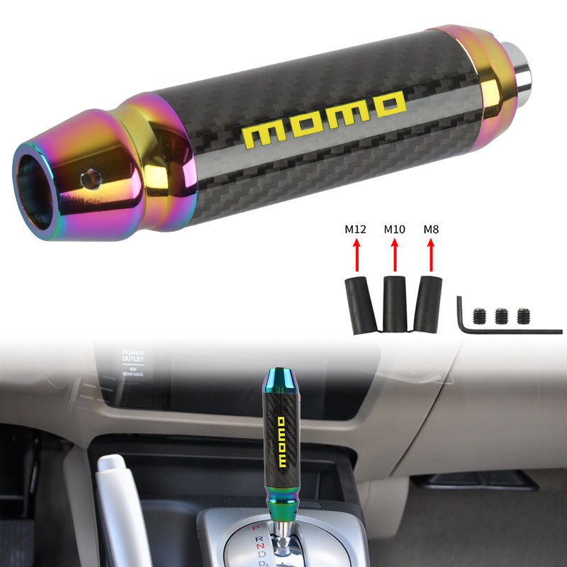 Brand New Universal Momo Real Carbon Fiber Neo Aluminum Automatic Transmission Racing Gear Shift Knob