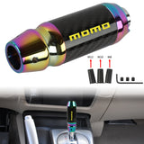 Brand New Universal Momo Real Carbon Fiber Neo Chrome Aluminum Automatic Transmission Racing Gear Shift Knob