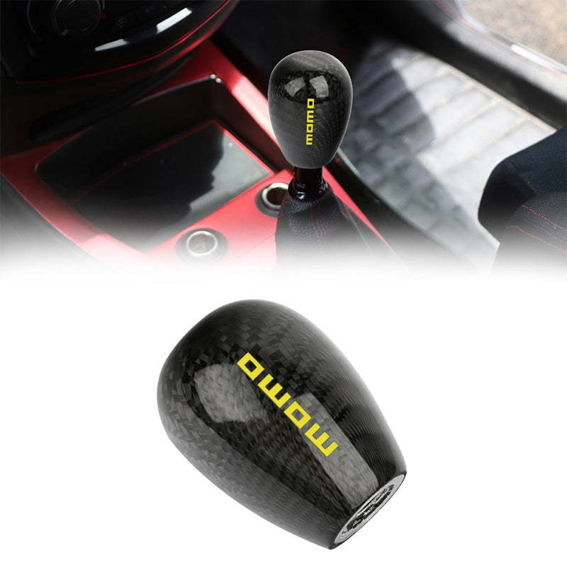 Brand New Universal Momo Black Real Carbon Fiber Manual Gear Stick Shift Knob Shifter M8 M10 M12