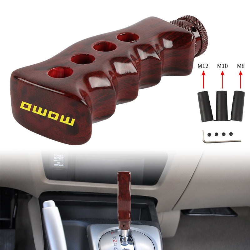 Brand New Universal Momo Dark Wood Slotted Pistol Grip Handle Manual Gear Shift Knob Shifter M8 M10 M12