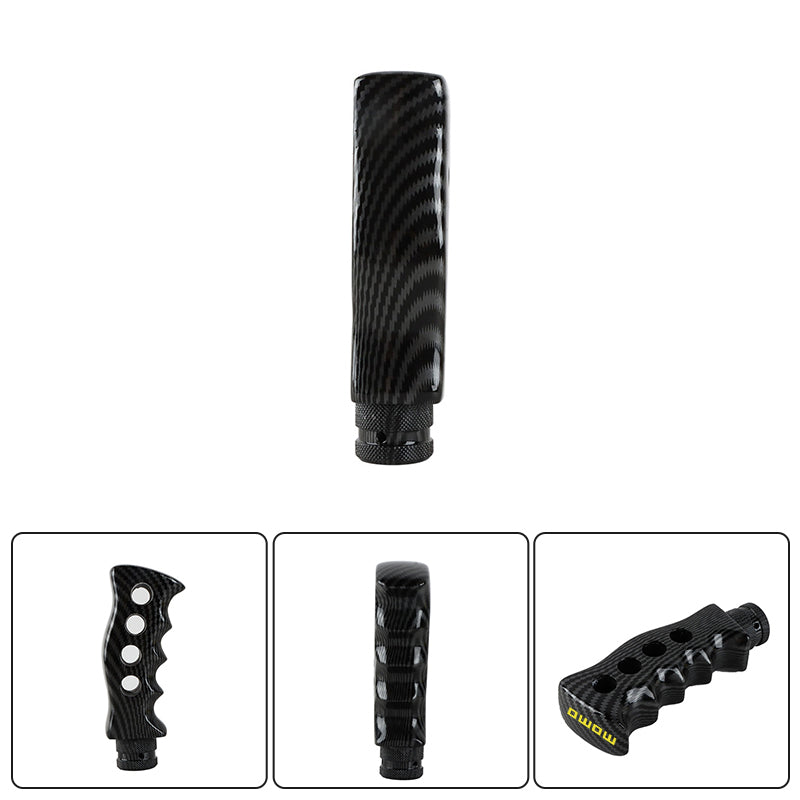 Brand New Universal Momo Carbon Fiber Look Slotted Pistol Grip Handle Manual Gear Shift Knob Shifter M8 M10 M12