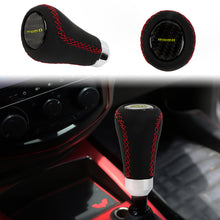 Load image into Gallery viewer, Brand New Universal Momo Red Stitches Black Leather Manual Car Gear Shift Knob Shifter Lever M8 M10 M12